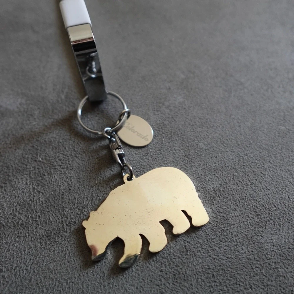 Colorado Keychain Rhinestone Sparkle Bear Novelty Route 66 Destination Travel